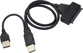 USB 2.0 naar SATA 7+15 Pin Adapter Kabel 22 Pin voor HDD Hard Disk Drive met power kabel