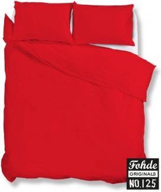 Fohde Jersey Dekbedovertrek uni Rood | bol.com