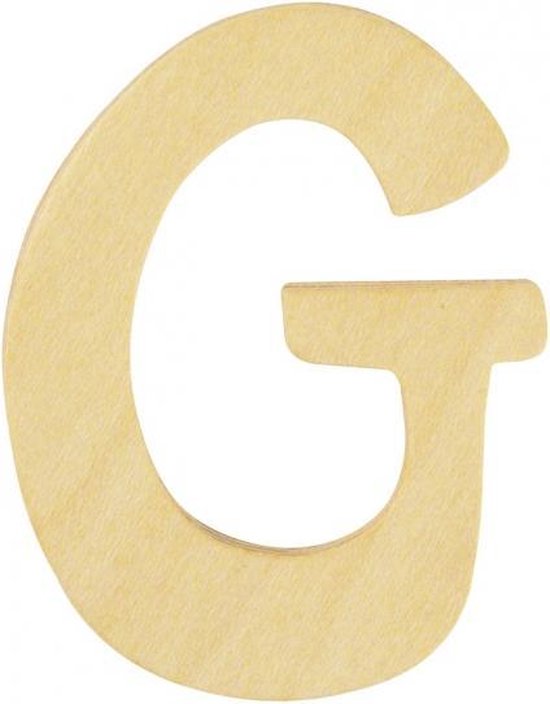 Houten letter G 6 cm