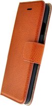 Pearlycase® Echt Lederen Wallet Bookcase Geschikt voor Apple iPhone 7 Plus met de handgemaakte Bruin Leren Telefoonhoesje