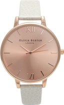 Olivia Burton Big Dial OB13BD11 - Horloge - Leer - Wit -  Ø 38 mm