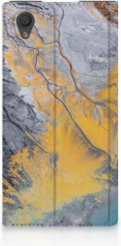 Housse Sony Xperia L1 Standcase Design Marble Blue Or
