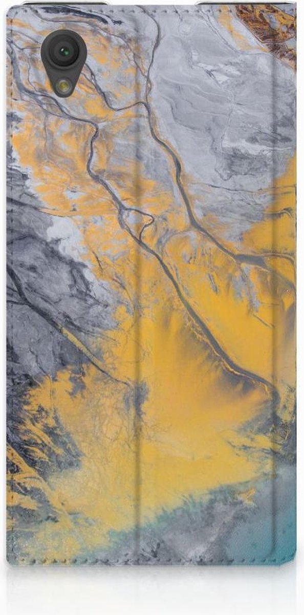 Sony Xperia L1 Standcase Marble Blue Gold