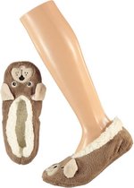 Meisjes ballerina pantoffels/sloffen hond maat 28-30