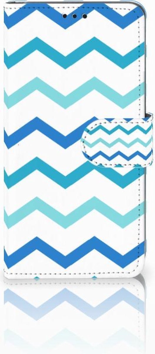 Samsung Galaxy S10 Telefoon Hoesje Zigzag Blauw