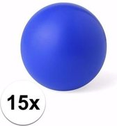 15 blauwe anti stressballetjes 6 cm