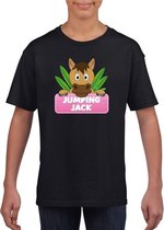 Jumping Jack t-shirt zwart voor meisjes - paarden shirt S (122-128)