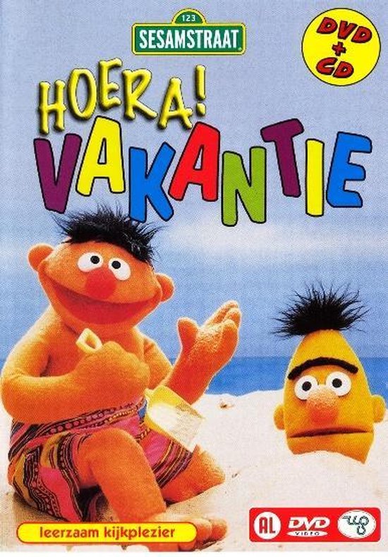Sesamstraat DVD/CD 'Hoera Vakantie' met Ernie en Bert op het strand.