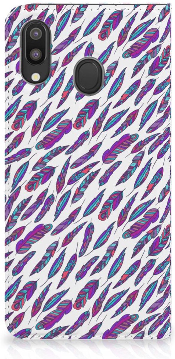 Samsung Galaxy M20 Hoesje met Magneet Feathers Color