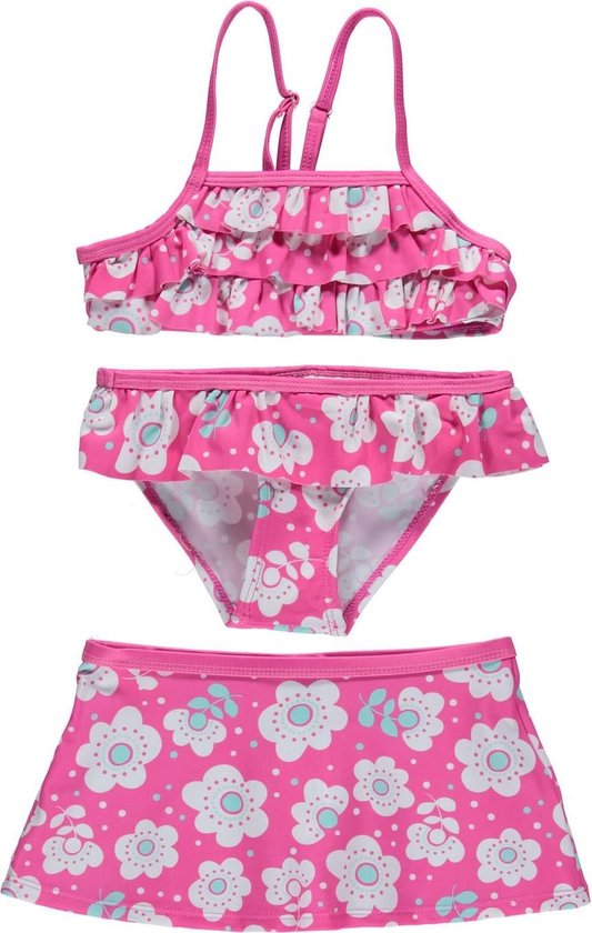 Voel me slecht escaleren Interpersoonlijk Losan Meisjes Bikini met rokje Roze Met bloemen - Maat 98 | bol.com