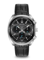 Bulova CURV 98A155 Horloge - Leer - Zwart - Ø 45 mm