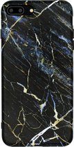Luxe Marmer Case voor Apple iPhone 7 Plus - iPhone 8 Plus Hoesje - Zwart - Goud - Blauw - Back Cover - Soft TPU Zacht