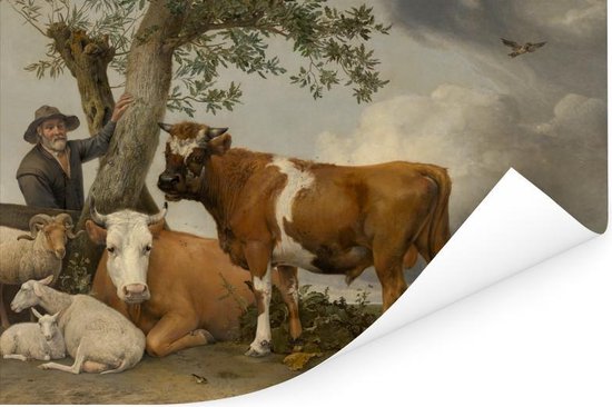 Le taureau - Peinture de Paulus Potter Poster 40x30 cm - petit - Tirage photo sur Poster (décoration murale salon / chambre)
