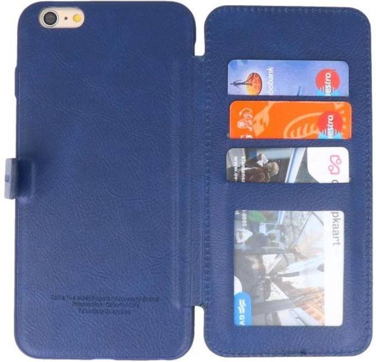 Back Cover Book Design Hoesje Geschikt voor iPhone 6 Plus Blauw