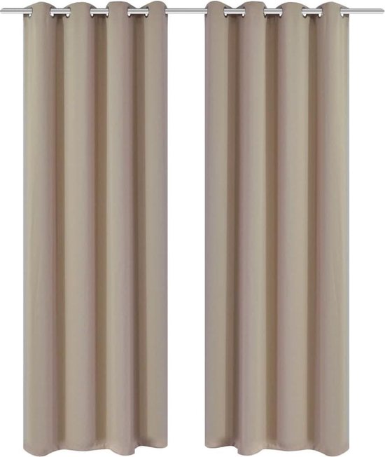 Gordijnen - gordijn creme beige verduisterend 135x245cm 2 stuks  raambekleding 135x245cm | bol.com