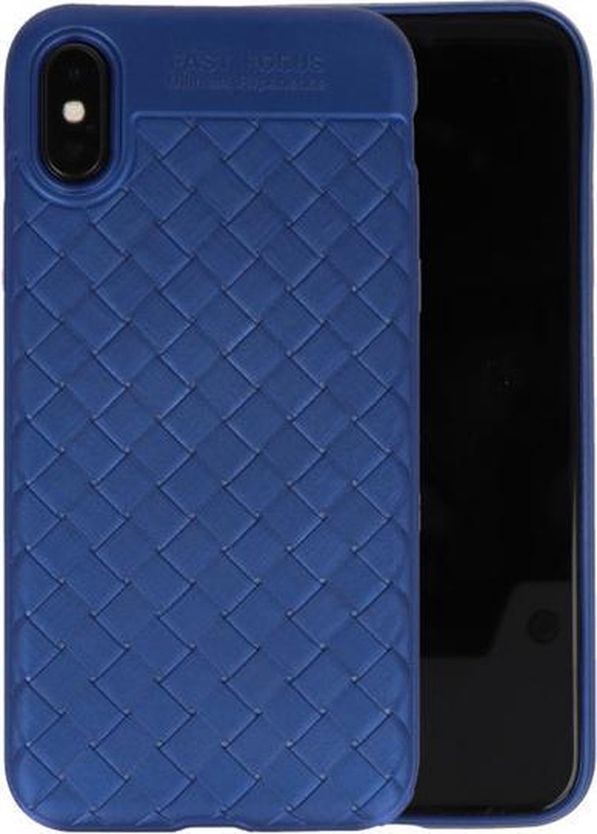 Blauw Geweven TPU case hoesje voor Apple iPhone X