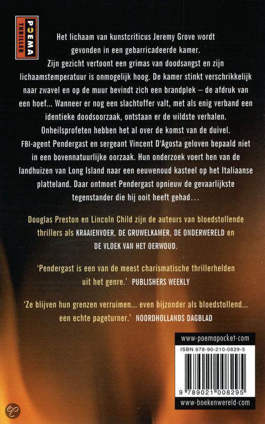 Achterkant van het boek 'Hellevuur' met een samenvatting en recensies.