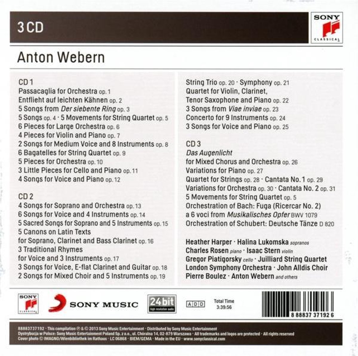 Complete Works, Anton von Webern CD (album) Muziek