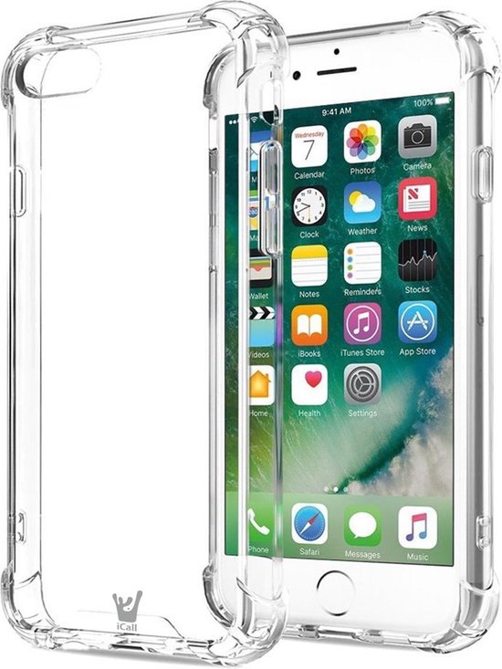 vervangen Overtreding Terugroepen Hoesje Transparant voor Apple iPhone 7, iPhone 7 Siliconen Shock Proof  Hoesje Case met... | bol.com