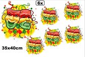 6x Raamsticker Adhesive Lach en traan 35x40 cm
