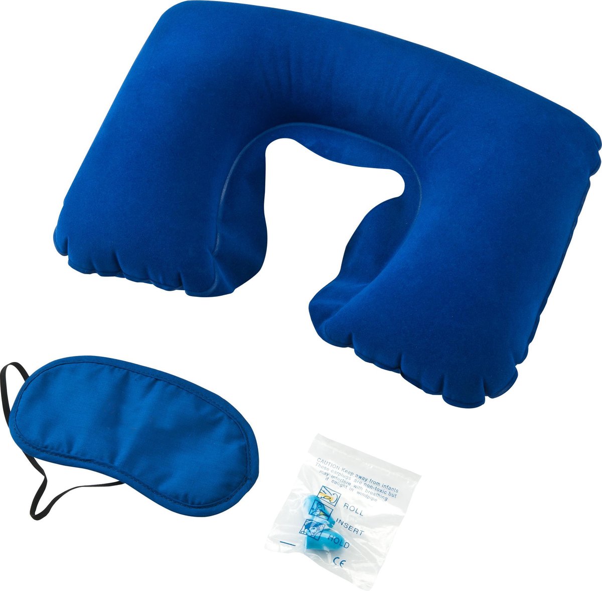 Princess Traveller - 3-delige Travelset - Oogmasker - Earplugs - Kussen - Blauw - Reisset