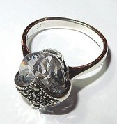 Zilveren Bergkristal Ring maat 18 - 56