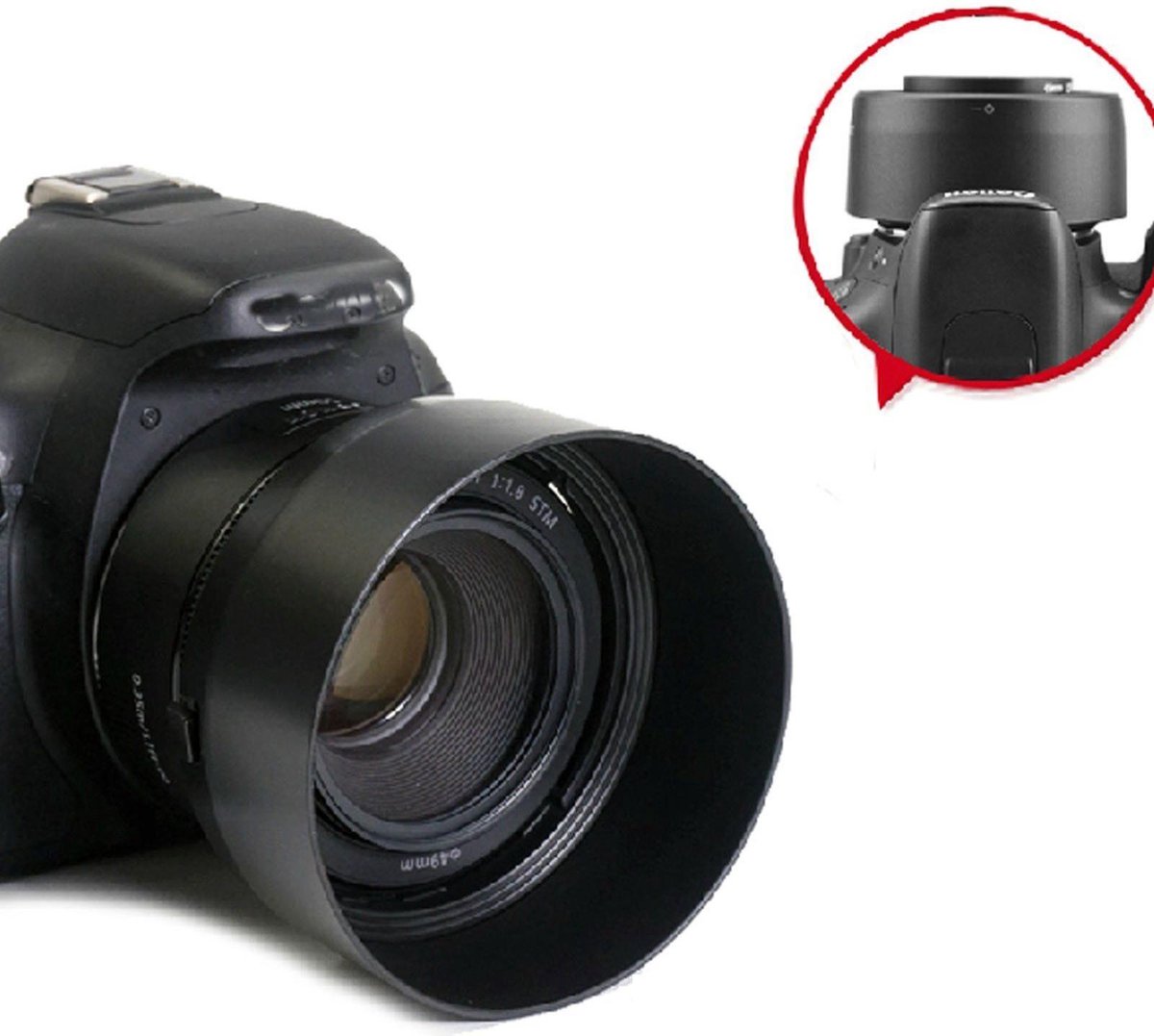 Pare-Soleil et Filtre UV pour EF-S 18-55 mm f/3.5-5.6 is STM remplace Canon EW-63C 