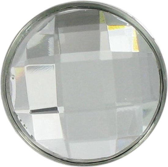 Quiges - Drukknoop Mini 12mm Geslepen Glas Transparant - EBCMK068