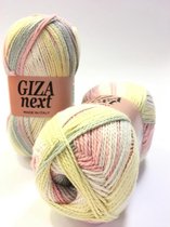 Borgo de'Pazzi Giza Next Col. 2 Pastel kleuren. PAK MET 5 BOLLEN a 100 GRAM. KL.NUM. 170131