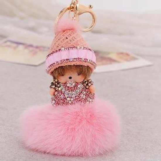 zonnebloem Uitdrukking Citroen Monchichi sleutelhanger met hoedje, roze | bol.com