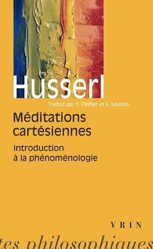 De cover van het boek 'Meditations Cartesiennes' van Husserl, met een abstracte schildering boven de titel.