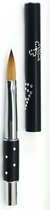 Pure Kolinsky Nail Brush(oval)#8, zwart en ingelegd met strass