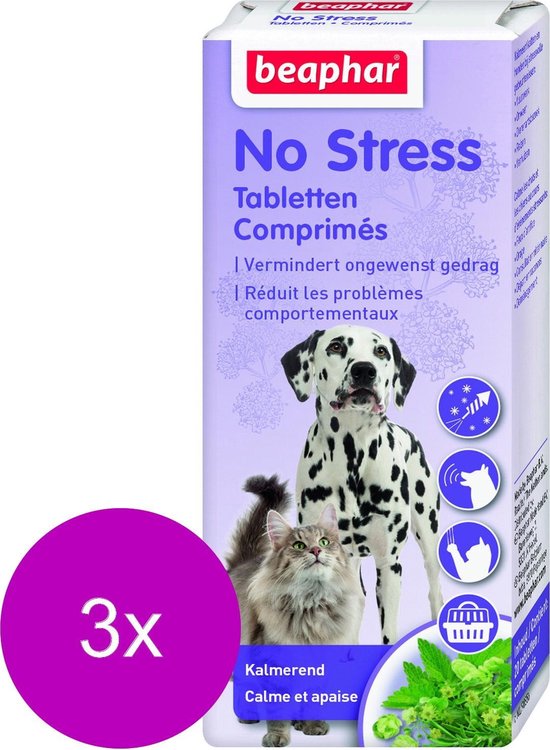Beaphar No Stress Tabletten - Anti stressmiddel hond en kat - 3 x 20 stuks  | bol.com