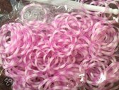Loom Bands - Loom Elastiekjes - Zebra Lila / Wit