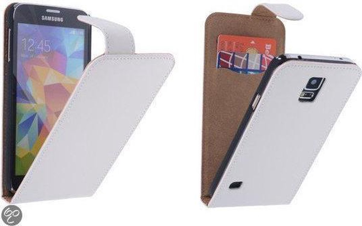Wit Effen Classic Flipcase Hoesje Samsung Galaxy S5