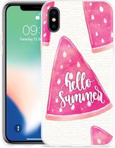 Geschikt voor Apple iPhone Xs Hoesje Summer Melon - Designed by Cazy