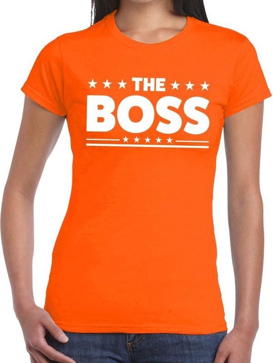 Boss tekst t-shirt dames shirt The Boss - oranje kleding M | bol.com