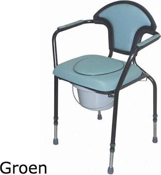 klein pols Bediende Toiletstoel Po stoel WC stoel verstelbaar groen | bol.com