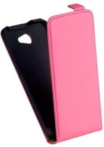 Lederen Flip case Roze HTC Desire 516 Flipcase Telefoonhoesje