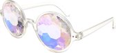 Spacebril - Caleidoscoopbril gekleurde lenzen wit / transparant