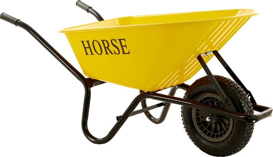 Horse Kruiwagen - Gemonteerd geleverd - kruiwagen geel - kruiwagen 100 liter
