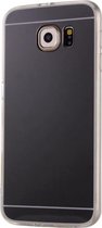 Samsung Galaxy S6 Edge / G925 gegalvaniseerd spiegelend TPU back cover Hoesje (zwart)