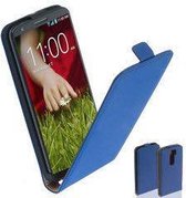 TCC Luxe Leder hoesje LG G2 Flip Case/Cover - Blauw