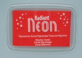 NR-000-73 Radiant neon inktkussen fel rood electric coral Tsukineko inkt stempelinkt