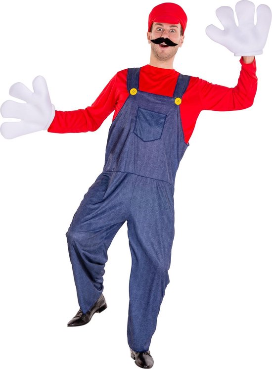 Dressforfun Herenkostuum Super Loodgieter Mario voor heren mannen verkleedkleding kostuum halloween verkleden feestkleding carnavalskleding carnaval feestkledij partykleding