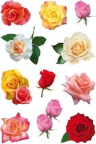 99x Gekleurde rozen bloemen stickers - kinderstickers - stickervellen - knutselspullen