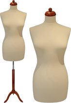 Beige paspop met donkere bruine driepoot 32/34