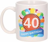 Verjaardag ballonnen mok / beker 40 jaar