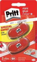 Pritt Lijmroller Mini - Permanente hechting - 2de halve prijs - 2x6 Meter - Lijm Roller