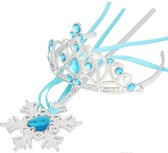Prinses Elsa blauw accessoire set - kroon, staf - verkleedjurk